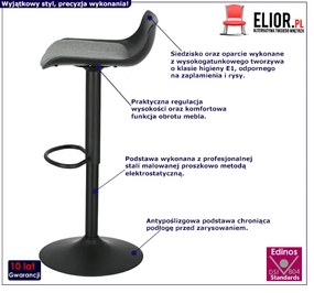 Designerski czarny hoker w nowoczesnym stylu - Orla 3X