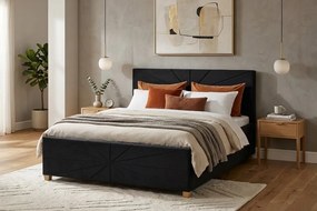 Łóżko PATI 180x200 cm Czarny Z materacem