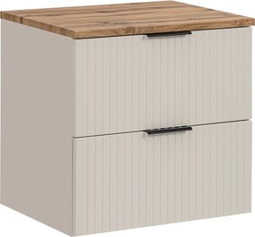 Szafka pod umywalkę nablatową Adel 60 cm, kaszmir/dąb wotan