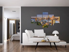 Obraz - Panorama Rotterdamu, Holandia (125x70 cm)