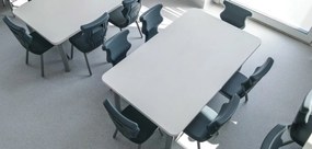 Stół do szkoły Smart prostokątny 120x70 cm, rozmiar 4-6, blat biały / nogi szare