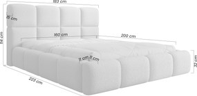 Łóżko tapicerowane Cloud 160x200 z pojemnikiem - beżowa bukla Quelle 03 - Wyprzedaż ekspozycji