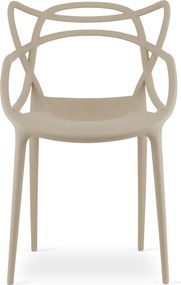 Krzesło beżowe, plastikowe KATO