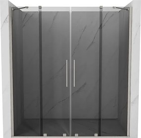 Mexen Velar Duo drzwi prysznicowe rozsuwane 180 cm, grafit, nikiel szczotkowany - 871-180-000-42-97