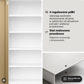 Szafa biurowa metalowa z zamkiem na szyfr biała/orzech, 900x1850x400 mm: DANIEL Eco Design