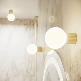 Kinkiet HALO beżowy IP44 ryflowany SOLLUX  LIGHTING