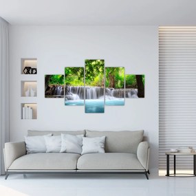Obraz - Wodospad, niebieski (125x70 cm)
