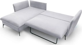 Jasnoszary narożnik rozkładany welurowy D2-B73