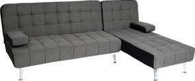Sofa rozkładana MCW-K22, tkanina/tekstylia ciemnoszary, czarny