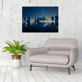 Obraz na szkle - miasto nocą (70x50 cm)