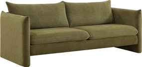 Kanapa 3-osobowa z zielonej tkaniny szenilowej GORAZI