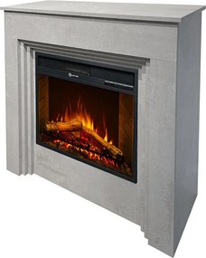 Kominek elektryczny BELLINI z efektem betonu, wyprodukowany we Włoszech, dł. 96 x gł. 35 x wys. 96 cm.