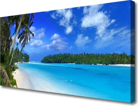 Obraz na płótnie Egzotyczna Plaża pod Palmami
