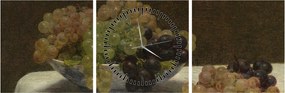 Obraz - Henri Fantin-Latour, Still Life with Grapes and a Carnation, reprodukcje (z zegarem) (90x30 cm)