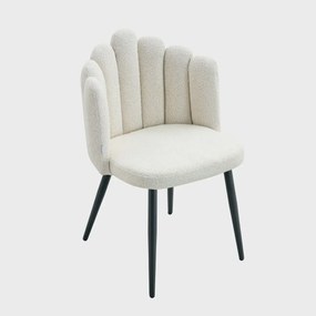 Krzesło LUXE w tkaninie Bouclé Ecru HOMLA