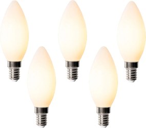 Zestaw 5 ściemnialnych żarówek LED E14 B35 Opal 4W 400 lm 2200K