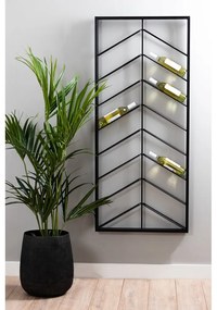 Czarny wiszący metalowy regał na wino liczba butelek 16 70x160x6 cm Malbeo – Light &amp; Living