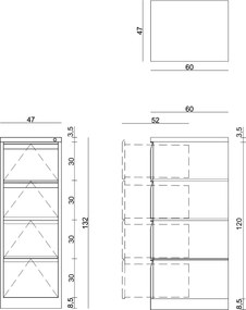 Metalowy kontenerek przybiurkowy z 4 szufladami XD-001-4D
