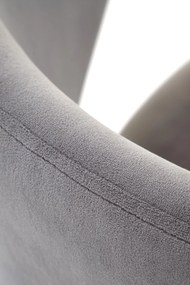 Krzesło do jadalni tapicerowane popiel szary mat welur K587