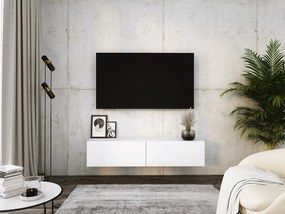 Zawieszana szafka pod telewizor, 140 x 34 x 32 cm, biała