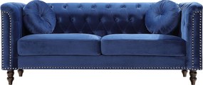 Kanapa 3-osobowa z weluru  Błękit królewski TURNER