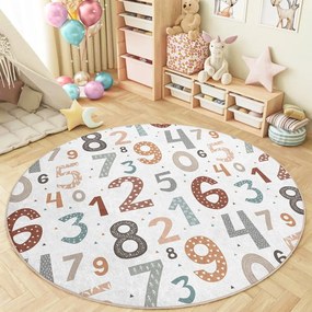 Dziecięcy dywan do zabawy odpowiedni do prania ø100 cm Happy Numbers – Mila Home