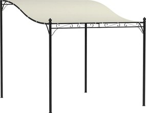 Outsunny Pergola 2,5 x 3 m, Pawilon Ogrodowy Montowany na Ścianie, Odporny na Wodę, Metalowy Stelaż, Otwory Odpływowe, Zadaszenie Przeciwcieniowe, Kremowy