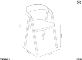 Kremowy fotel jadalniany z litego drewna Erika – Makamii