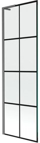 Mexen Next L parawan nawannowy 1-skrzydłowy 60 x 150 cm, czarny wzór, gun gray szczotkowany - 895-060-000-03-77-66