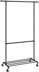 Mobilny czarny na ubrania stojak B8-C48