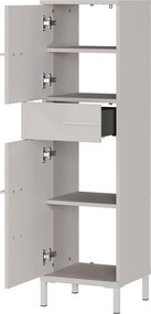 Kremowa wysoka/wąska szafka łazienkowa z matowym wykończeniem 34x123 cm Laurino – Germania