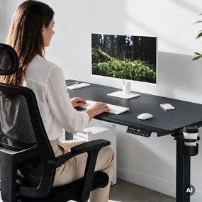 Duże biurko sit-stand do pracy Aria 160×80 cm, antracyt