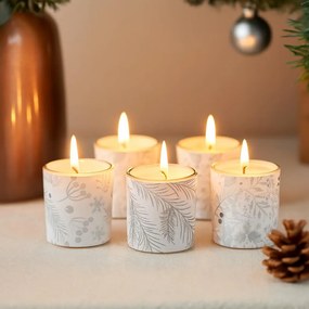 Świeczki zapachowe ze świątecznym nadrukiem, Ø 4,5 cm, 6 szt.