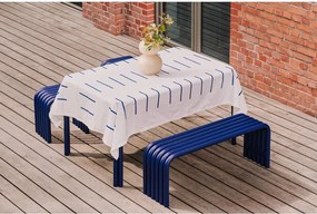 Niebieska metalowa ławka ogrodowa Nokk – noo.ma