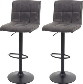 Stołek barowy MCW-B13 (zestaw 2 szt.),  vintage ciemnoszary