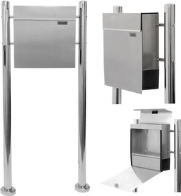 Skrzynka na listy stojąca ze stali nierdzewnej