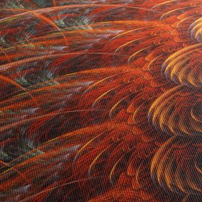 Obraz - Abstrakcyjna imitacja piór (z zegarem) (90x30 cm)