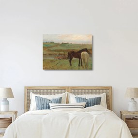 Obraz na szkle - Edgar Degas, Horses in a Meadow, reprodukcje (70x50 cm)