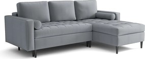 Narożnik prawy rozkładany Monza 246x172 cm z funkcją spania - szary Monolith 85
