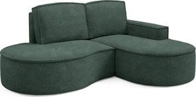 Narożnik MOLLY Prawostronny bez funkcji spania, wolnostojący tkanina ABRIAMO 09 Zielony