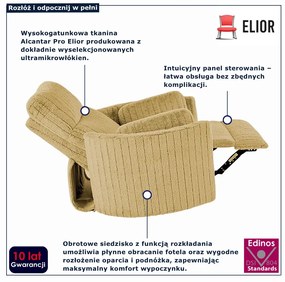 Musztardowy rozkładany fotel wypoczynkowy R5-D09