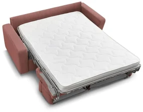 Różowa sztruksowa rozkładana sofa 215 cm Monaco – Bobochic Paris