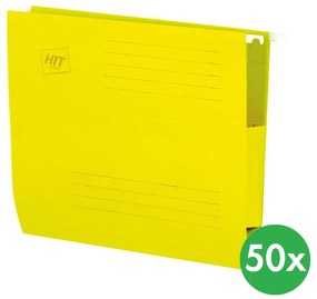 Teczki zawieszane z bocznymi zabezpieczeniami, żółte, 50 szt.