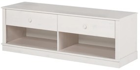 Biała szafka pod TV z litego drewna sosnowego 137x47 cm Anita – Støraa