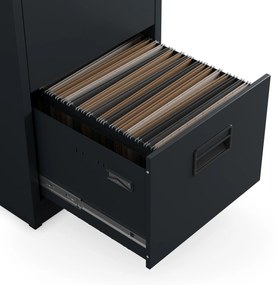 Metalowa szafa kartotekowa SARA V4, 460 x 1320 x 620 mm, antracytowa