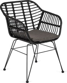 Krzesło Ogrodowe Rattanowe MUSA Czarne