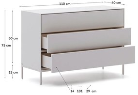 Biała niska komoda 110x75 cm Vedrana – Kave Home