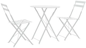 Zestaw białych metalowych mebli ogrodowych F2-R48