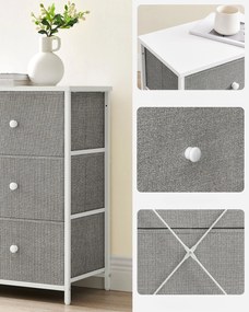 Komoda z szufladami HESTO 80x71 cm, biała/szara