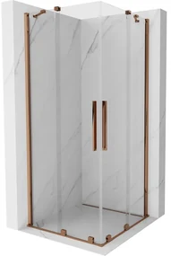 Mexen Velar Duo kabina prysznicowa rozsuwana 80 x 80 cm, transparent, różowe złoto - 871-080-080-02-60